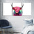 Farbenfrohe pinke Kuh-Leinwand Wandkunst Gemälde 3 Teile