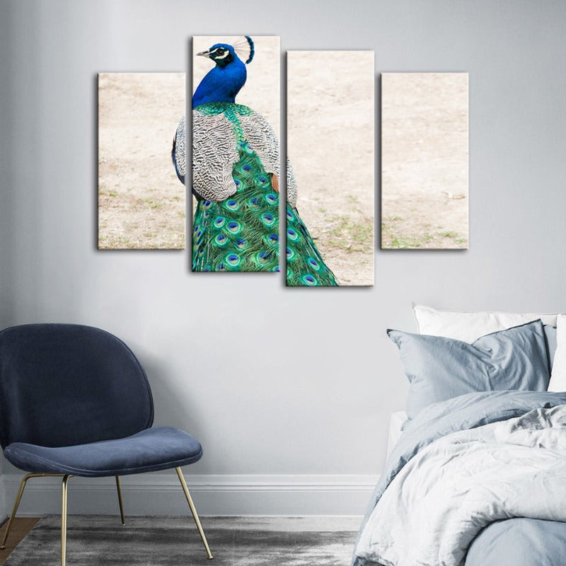 4-teilige Rock Elegante Pfau - Leinwand Wandkunst Malerei