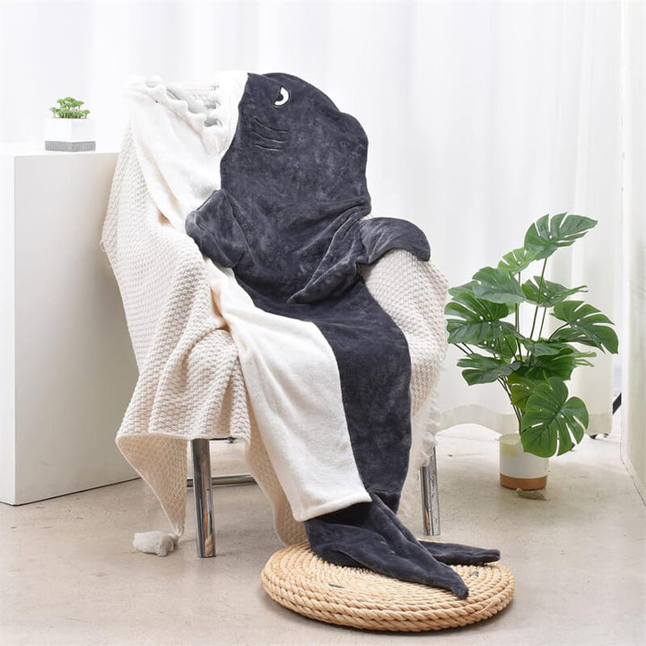 Plüsch Hai Decken Hoodie – Bequem tragbare Decke