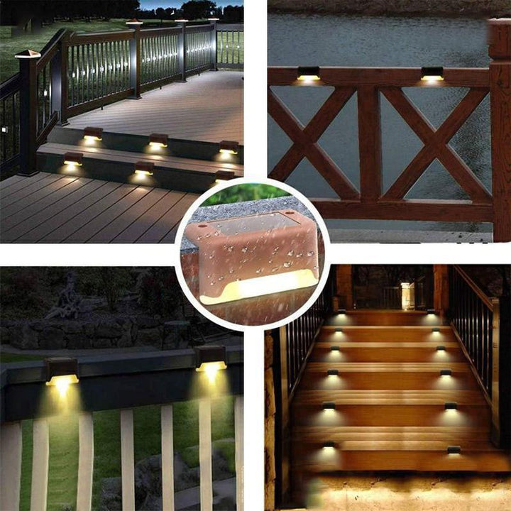 Wasserdichte Treppen-Solarleuchten für den Außenbereich (4 Stück)