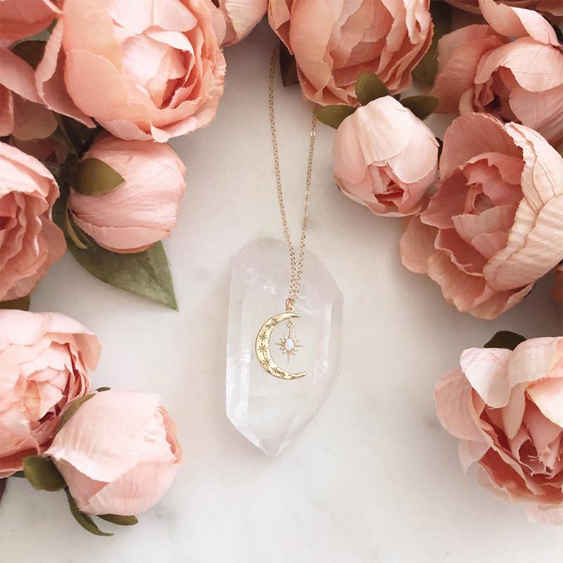 Moon & Sun Croissant Necklace | Karnz