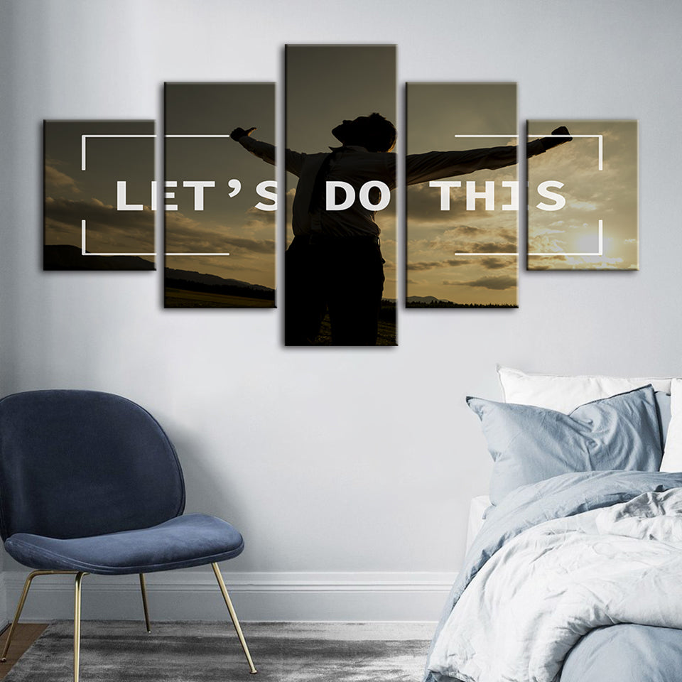 Let's Do This 5 Stück - Leinwand Wandkunst Gemälde