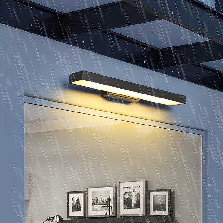 Moderne LED-Wandleuchte mit Bewegungssensor und schwarzem Gehäuse