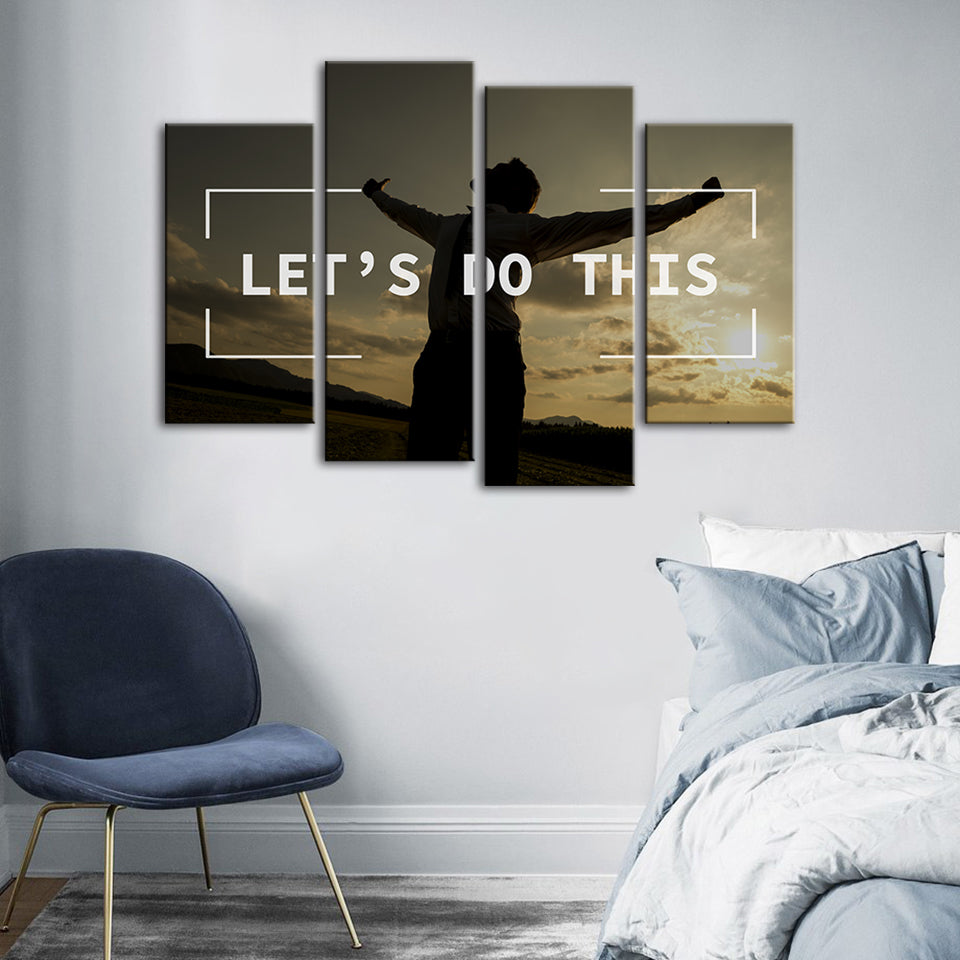 Lass es uns tun 4-teilig - Leinwand Wandkunst Gemälde