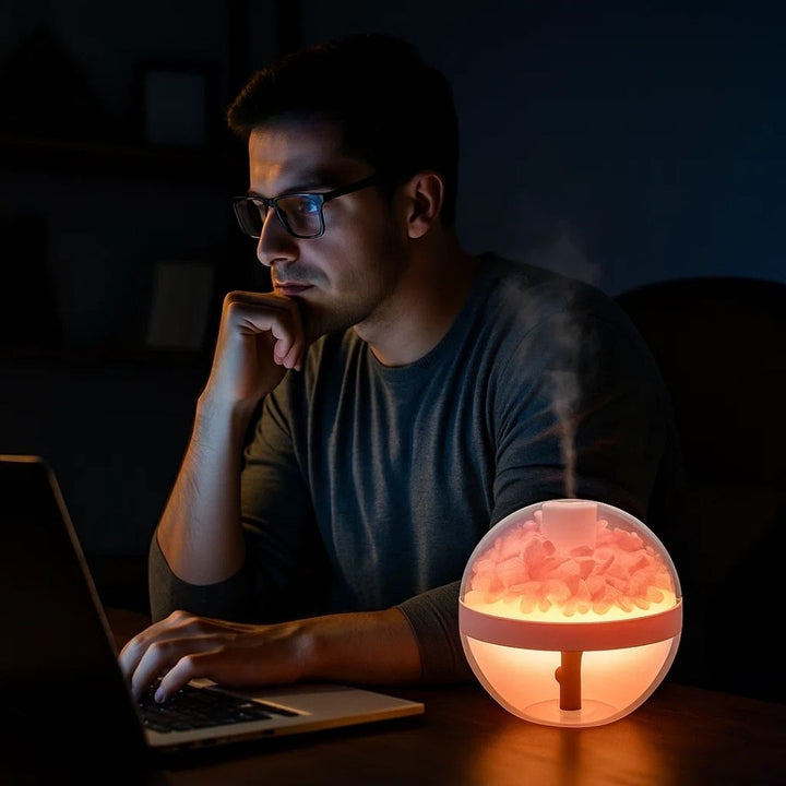 SereniGlow | Ätherische Öle Diffuser Luftbefeuchter – Ultraschall Kaltnebel – Wiederaufladbar über USB – LED Nachtlicht für Schlafzimmer & Kinderzimmer Karnz