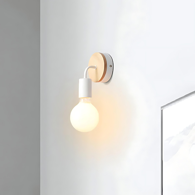 Nordische Wandlampe mit Glühbirne - Zeitlose Beleuchtung