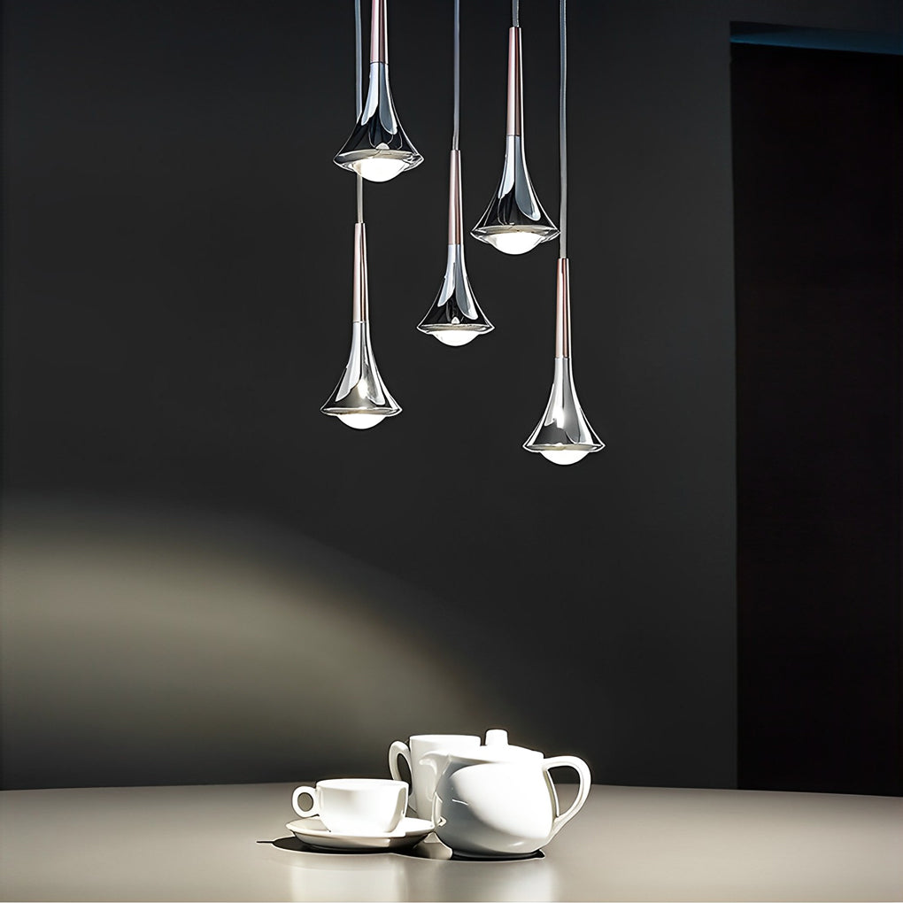 Moderne LED-Pendelleuchte in Tropfenform – Adjustae Metall-Kronleuchter für Wohnzimmer, Schlafzimmer und Esszimmer
