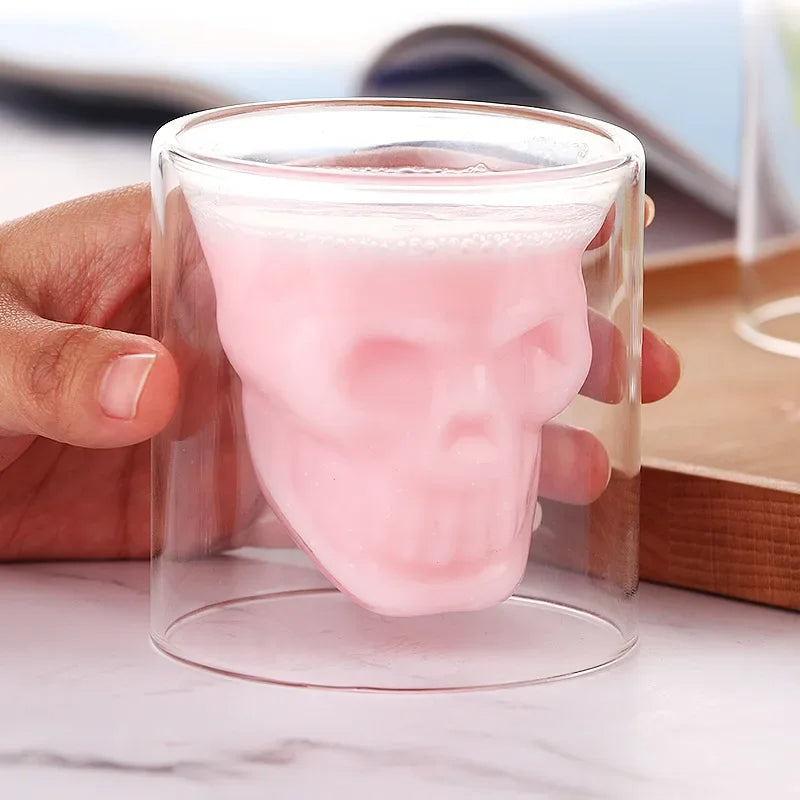 3D Schädelkopf Doppeltrinkglas | Karnz