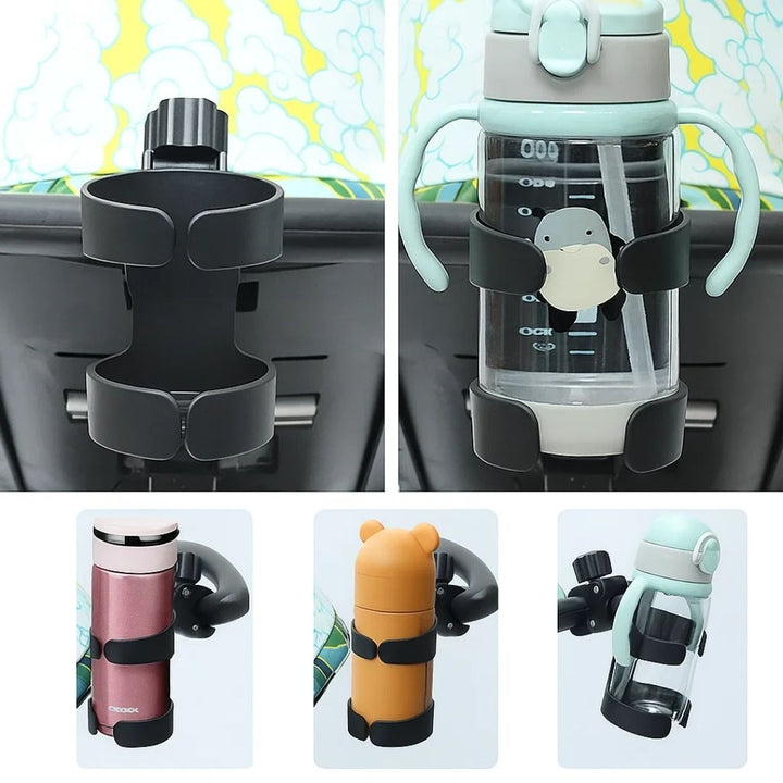 SipSecure | Universalbecherhalter für Kinderwagen – Verstellbare Klemme – Sicherer Sitz – Ideal für unterwegs Eltern Karnz