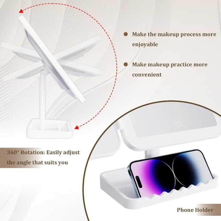 Tri-Fold LED Schminkspiegel Karnz