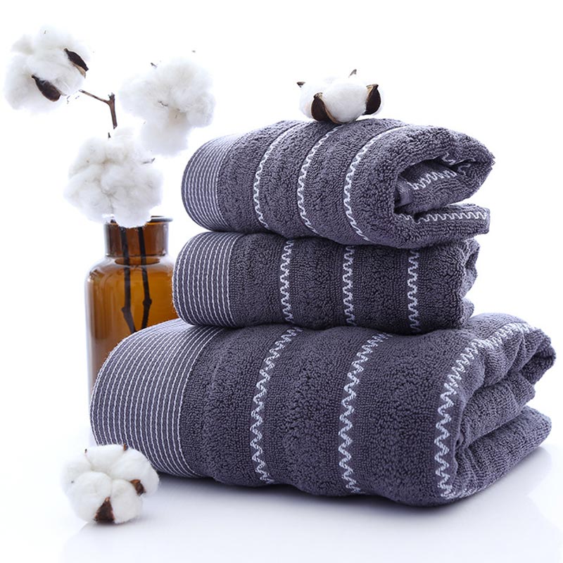 Gestreiftes Badetuch Badetuch Set 100% Baumwolle | Karnz