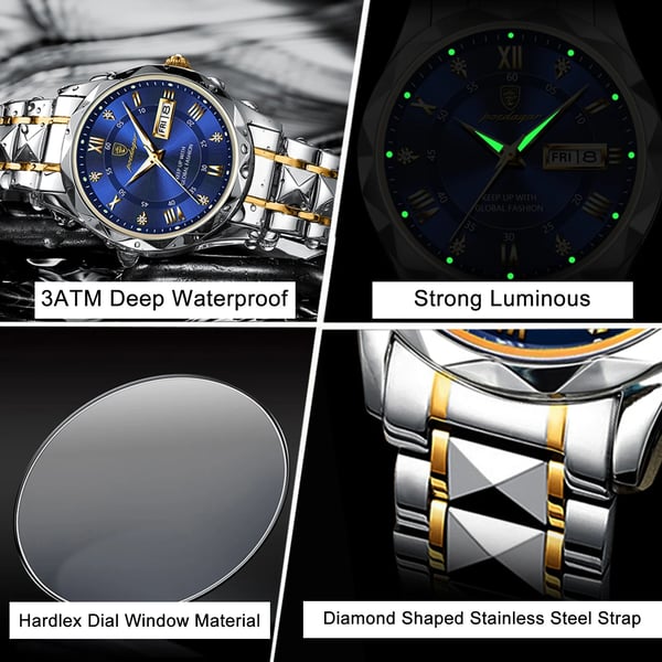 Wasserdichte Luxus-Herrenarmbanduhr einer Top-Marke mit Leuchtfunktion