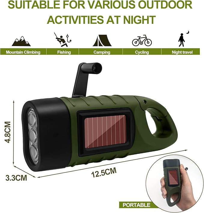 BrightTrail Solar-Handkurbel-LED-Taschenlampe | Karnz