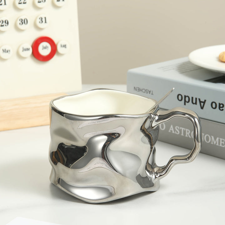 CreArt Becher – Handgemachte Keramiktasse mit einzigartigem zerknitterten Design | Karnz