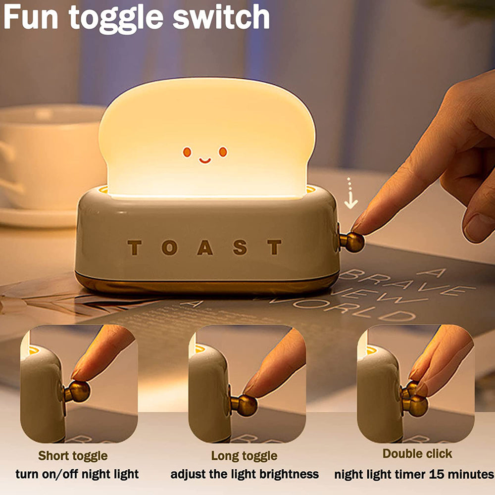 USB-Lade-LED-Brot-Nachtlicht mit Dimmfunktion und Timer | Karnz