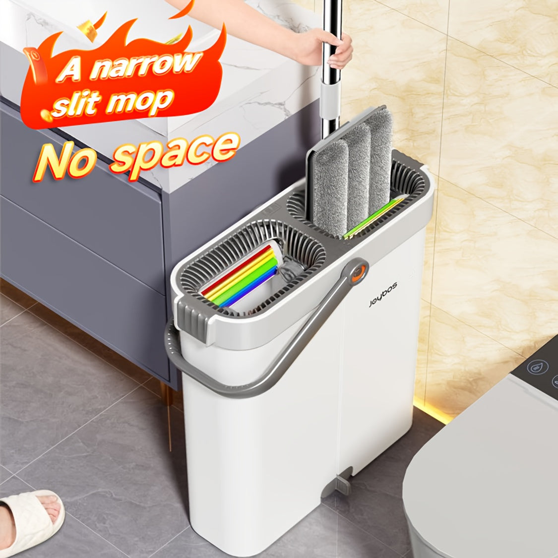 Wischmopp Set mit Eimer | 33 cm oder 40 cm Flachmopp | Karnz