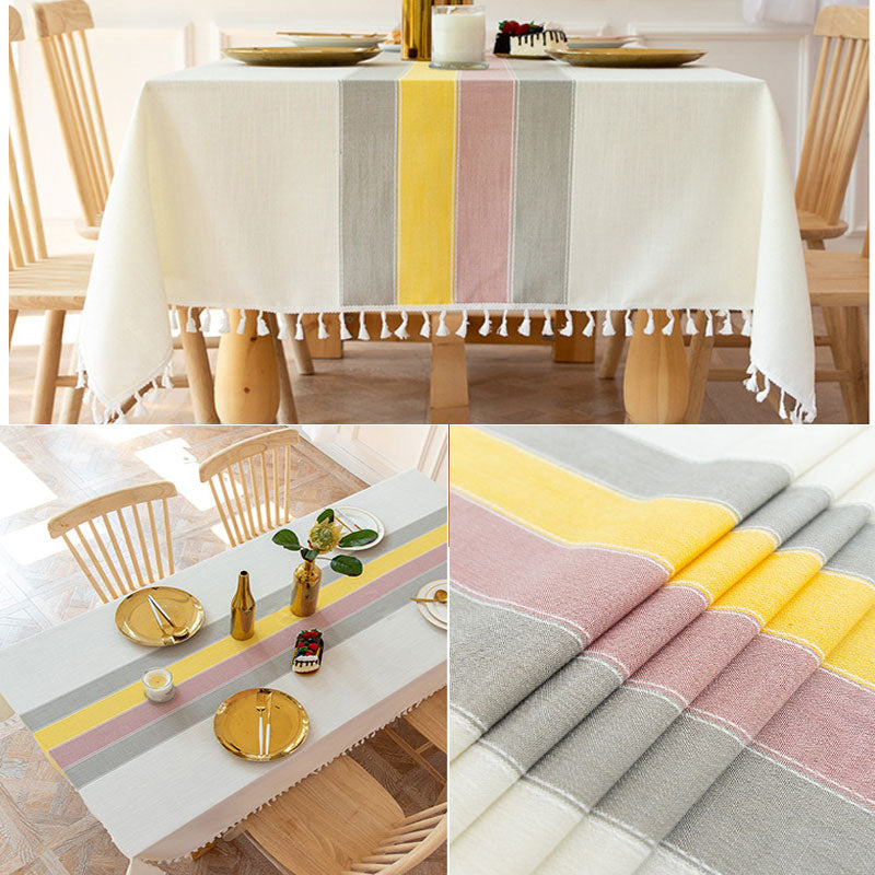 Wasserfeste, ölabweisende, rechteckige Tischdecke aus Baumwoll-Leinen-Mischgewebe, knitterfrei, für Küche, Esszimmer, Buffet und Party
