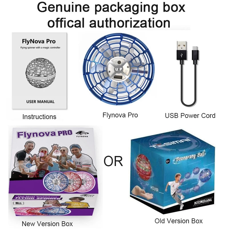Flynova Pro fliegende Ball Spin Toy Handgesteuertes Drone-Hubschrauber 360 Grad drehendes Mini-UFO mit Licht Kinder Geschenke