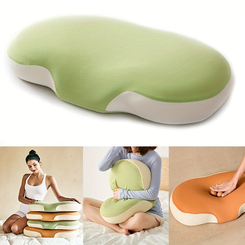 1pc Ovales Macaron Kissen Zervikal Memory Foam Kissen, Kühles Bettkissen Zum Schlafen - Nackenkissen Zur Schmerztherapie Schlafen, Kontur Unterstützung Ergonomisches Kissen Für Seiten-, Rücken-, Bauchschläfer Mit Hoch- Und Niedrigpartition | Karnz
