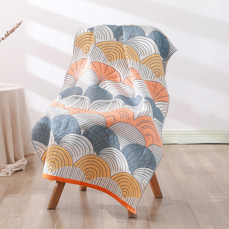 Shell Print Jacquard Baumwollhandtuch 70x140cm | Karnz