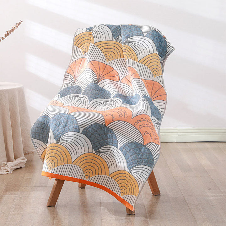 Shell Print Jacquard Baumwollhandtuch 70x140cm | Karnz