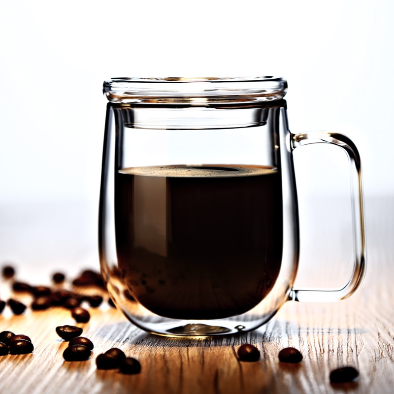 Handgefertigte doppelte thermisch isolierte Glas-Tasse