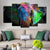 5 Panels "Bunte Tierdruck"-Wandkunst Modulare Bilder Poster