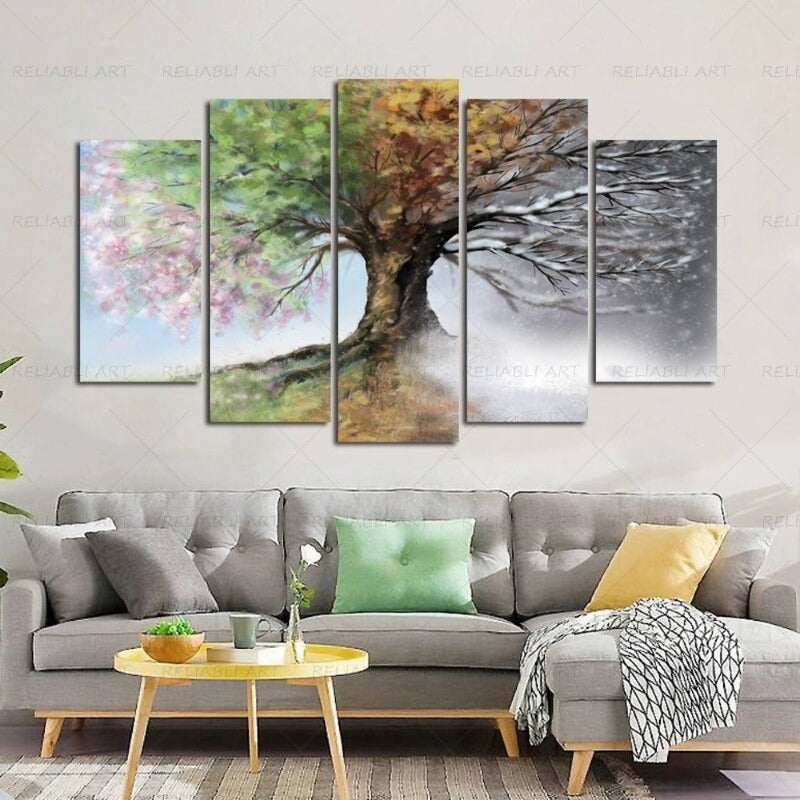 5 Panels "Saisonale Baum"-Wandkunst Modular Bilder Poster