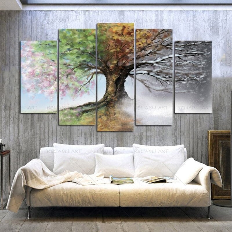 5 Panels "Saisonale Baum"-Wandkunst Modular Bilder Poster