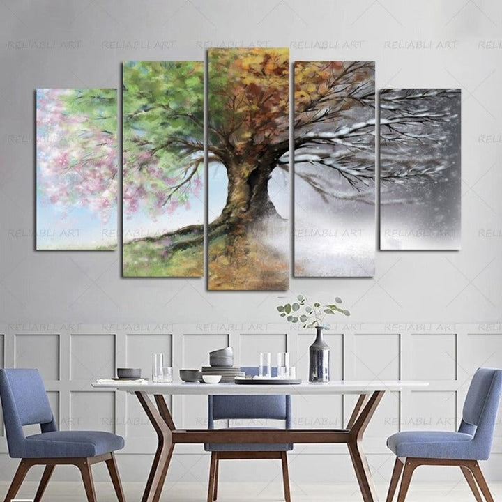 5 Panels "Saisonale Baum"-Wandkunst Modular Bilder Poster