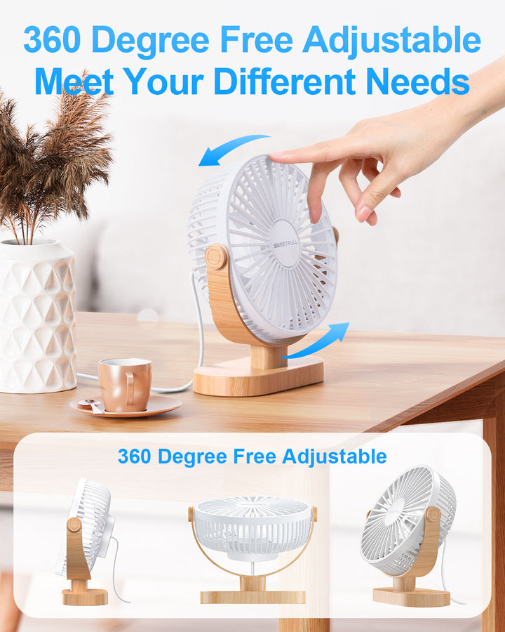 6,5 Zoll USB Kleiner Tischventilator für Zuhause Büro Auto Outdoor Reisen | Karnz