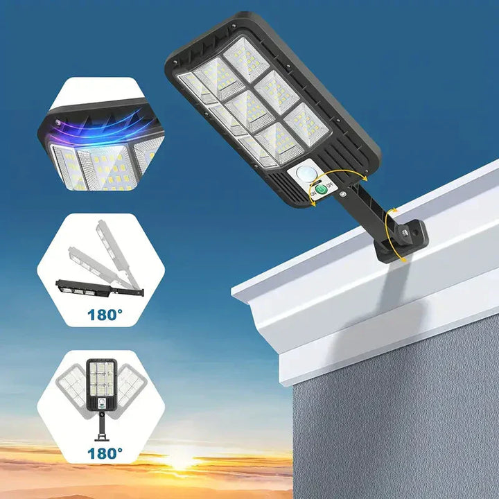 Karnz | 5000LM Solar Flutlicht Dämmerung bis Morgengrauen, Solarbetriebene Außenlichter mit Sicherheitsbewegungsmelder