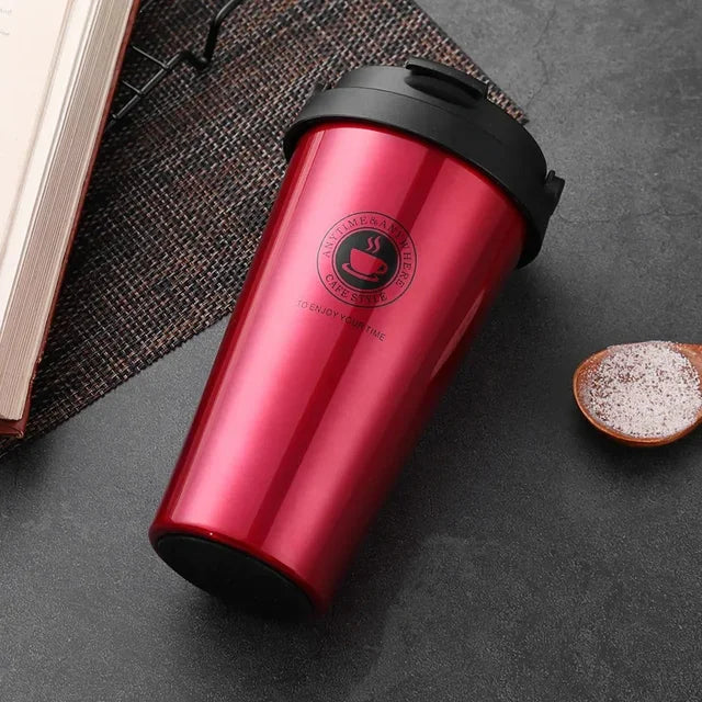 WarmCold Isolierbecher – Edelstahl-Reisebecher 500 ml mit Schiebedeckel
