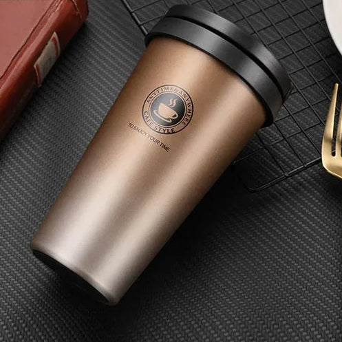 WarmCold Isolierbecher – Edelstahl-Reisebecher 500 ml mit Schiebedeckel