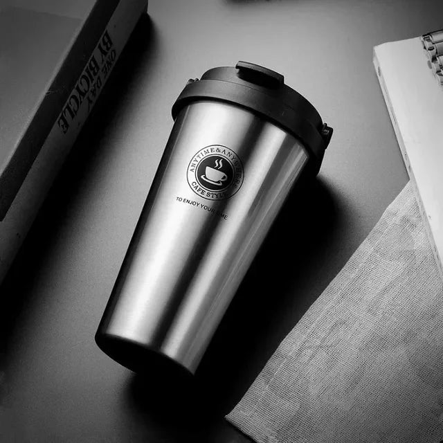 WarmCold Isolierbecher – Edelstahl-Reisebecher 500 ml mit Schiebedeckel