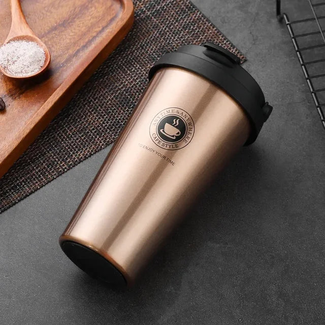 WarmCold Isolierbecher – Edelstahl-Reisebecher 500 ml mit Schiebedeckel