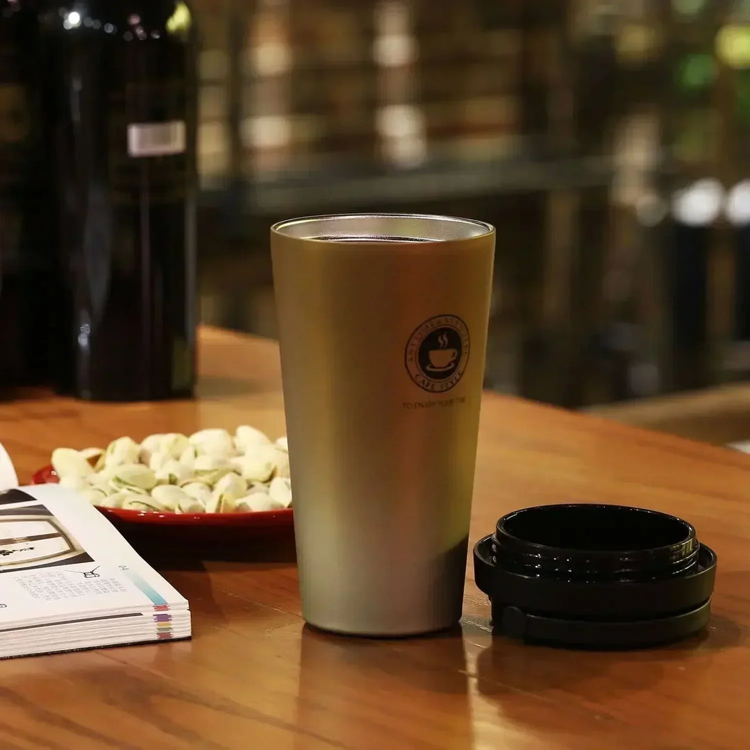 WarmCold Isolierbecher – Edelstahl-Reisebecher 500 ml mit Schiebedeckel