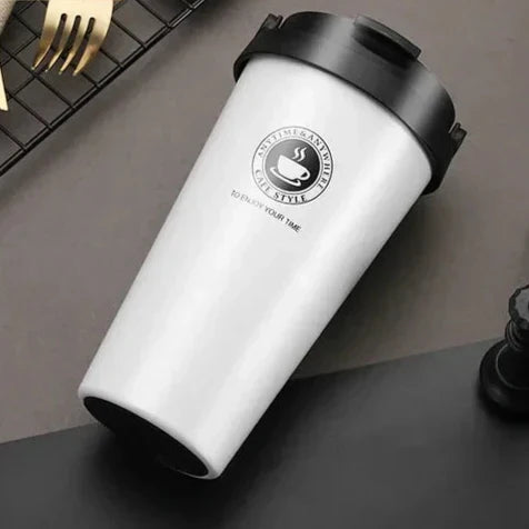 WarmCold Isolierbecher – Edelstahl-Reisebecher 500 ml mit Schiebedeckel