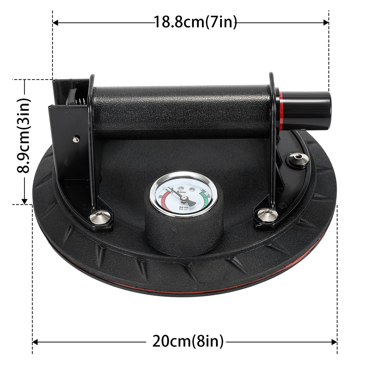 Saugheber Saugnapfhalter mit Druckanzeige 1 Stück max.100KG | Karnz