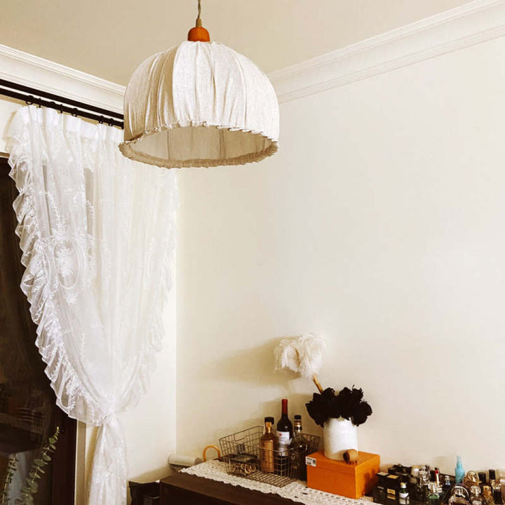 EcoLume - Minimalistische skandinavische LED Pendelleuchte Beige Stoffschirm, verstellbar für Wohnzimmer und Esszimmer | Karnz