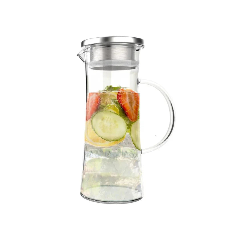 50oz hitzebeständige Glaskanne mit Edelstahlfilter und auslaufsicherem Deckel | Karnz