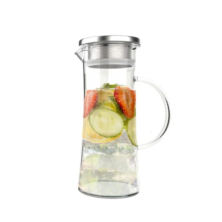 50oz hitzebeständige Glaskanne mit Edelstahlfilter und auslaufsicherem Deckel | Karnz