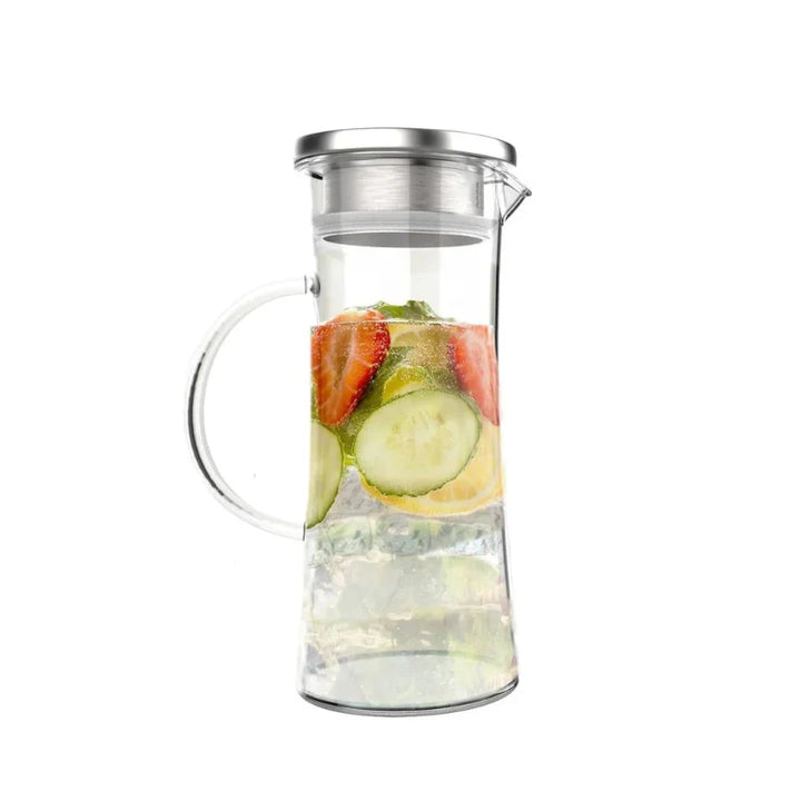 50oz hitzebeständige Glaskanne mit Edelstahlfilter und auslaufsicherem Deckel | Karnz