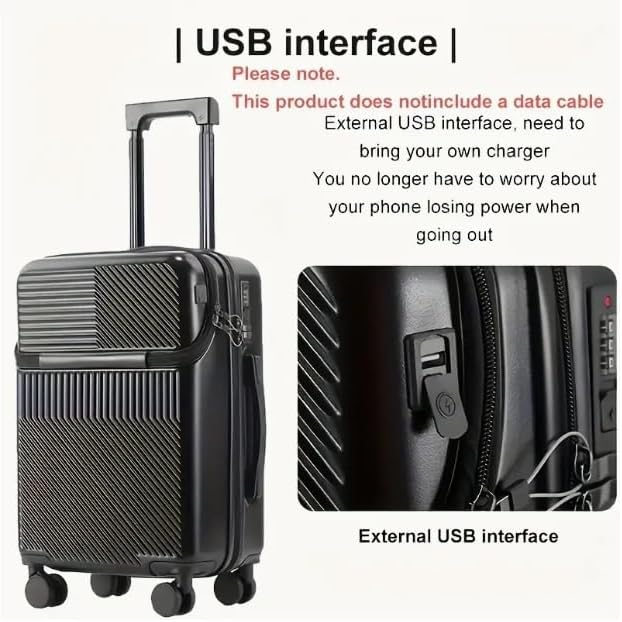 Hartschalen-Handgepäck mit Becherhalter, USB-Anschluss und TSA-Schloss | Karnz