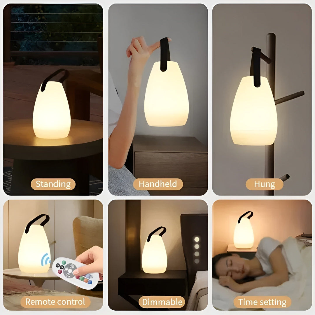 Drahtlose LED-Tischlampe – Wasserdicht, Aufladbar und 16 Farben | Karnz