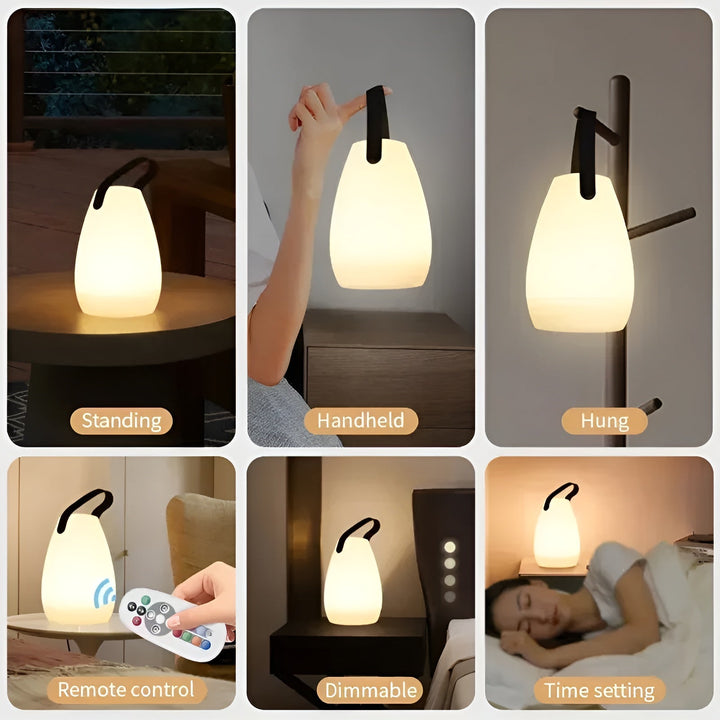 Drahtlose LED-Tischlampe – Wasserdicht, Aufladbar und 16 Farben | Karnz