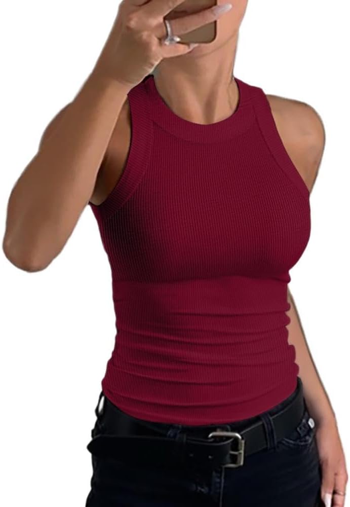 Karnz | Damen Rippen-Rückenfreies Tanktop