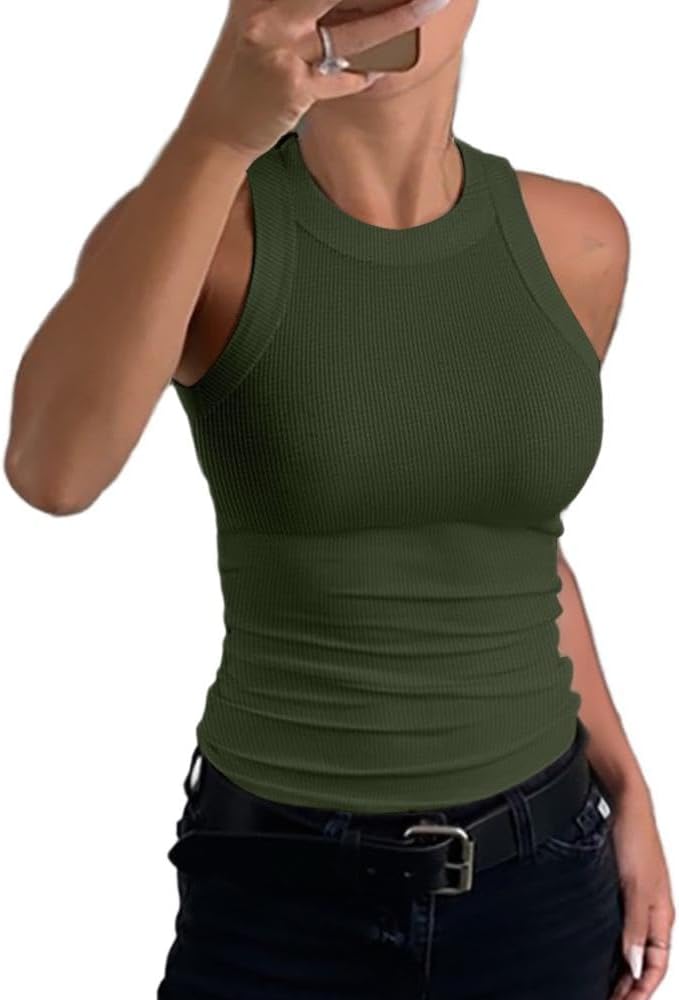 Karnz | Damen Rippen-Rückenfreies Tanktop