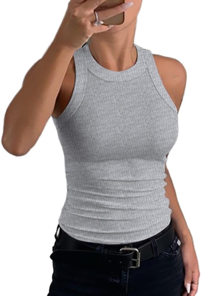 Karnz | Damen Rippen-Rückenfreies Tanktop