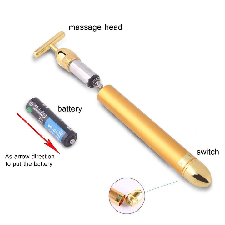 Gesicht T-Bar Gold-Massager | Karnz